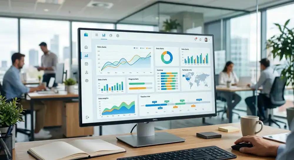 Custom software enterprise dashboard interface concept